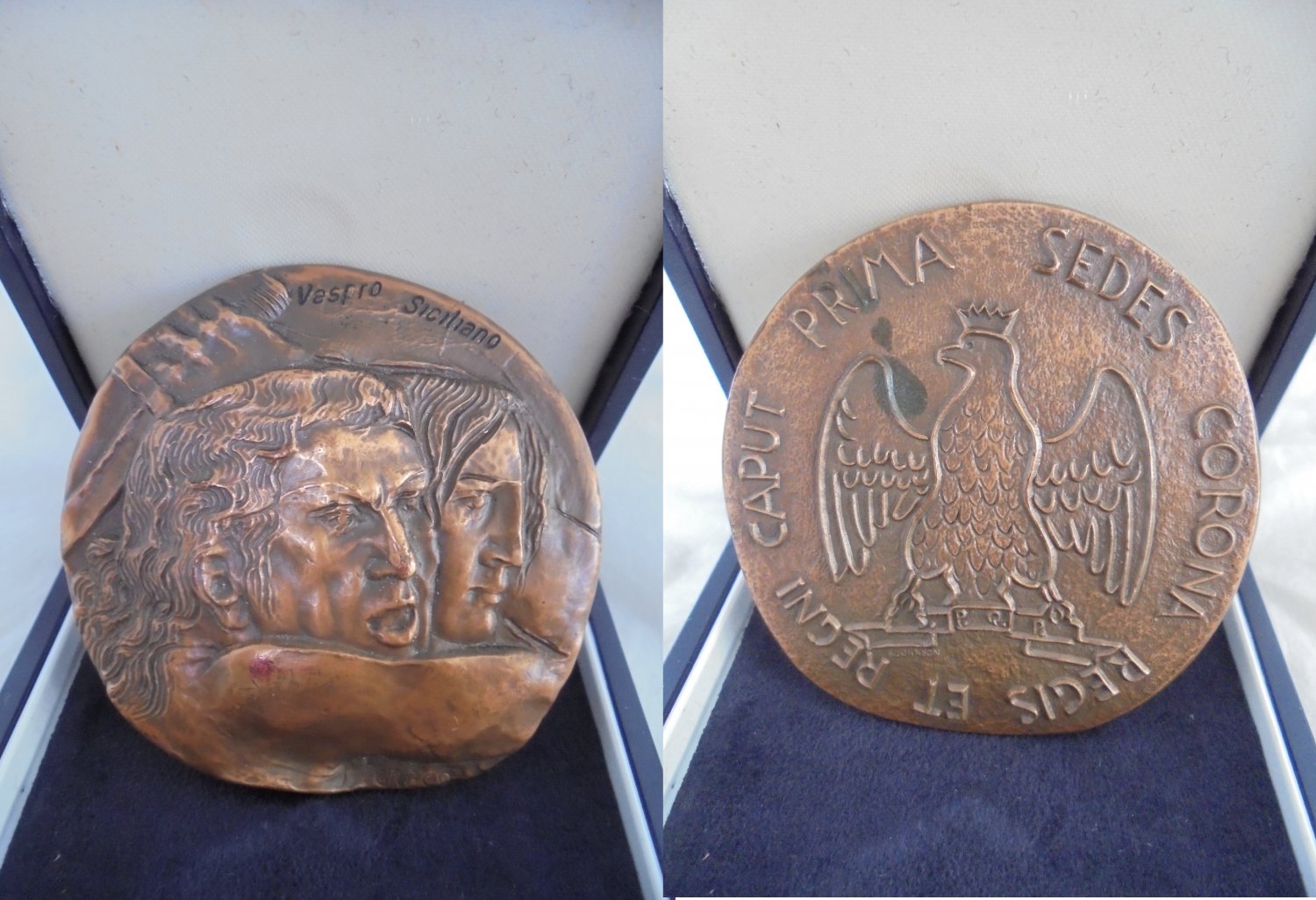 BRONZE MEDAL Vespri Siciliani ITALY Engraved by Emilio Greco 1972