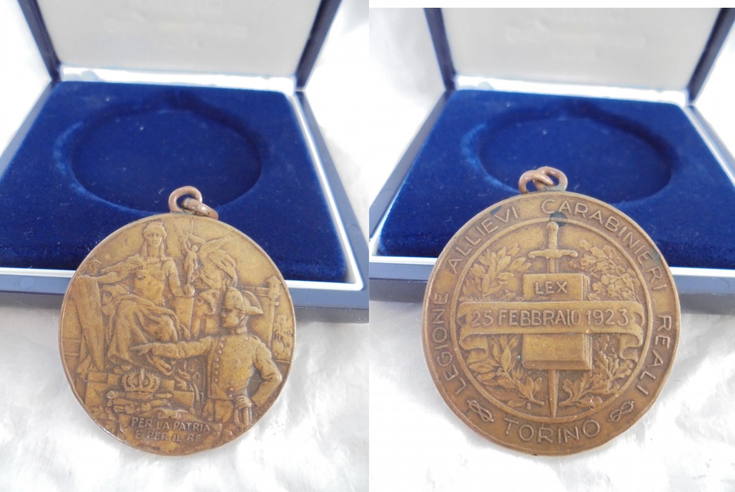 BRONZE MEDAL Legione Allievi Carabinieri Reali di Torino Italy 1923 Original