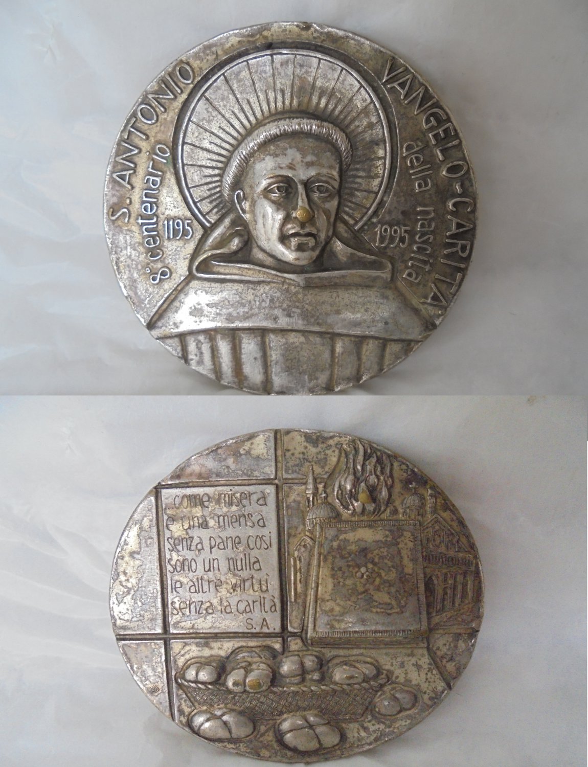 SAINT ANTHONY Sant' Antonio Italian medal for his 800th birth anniversary 1995