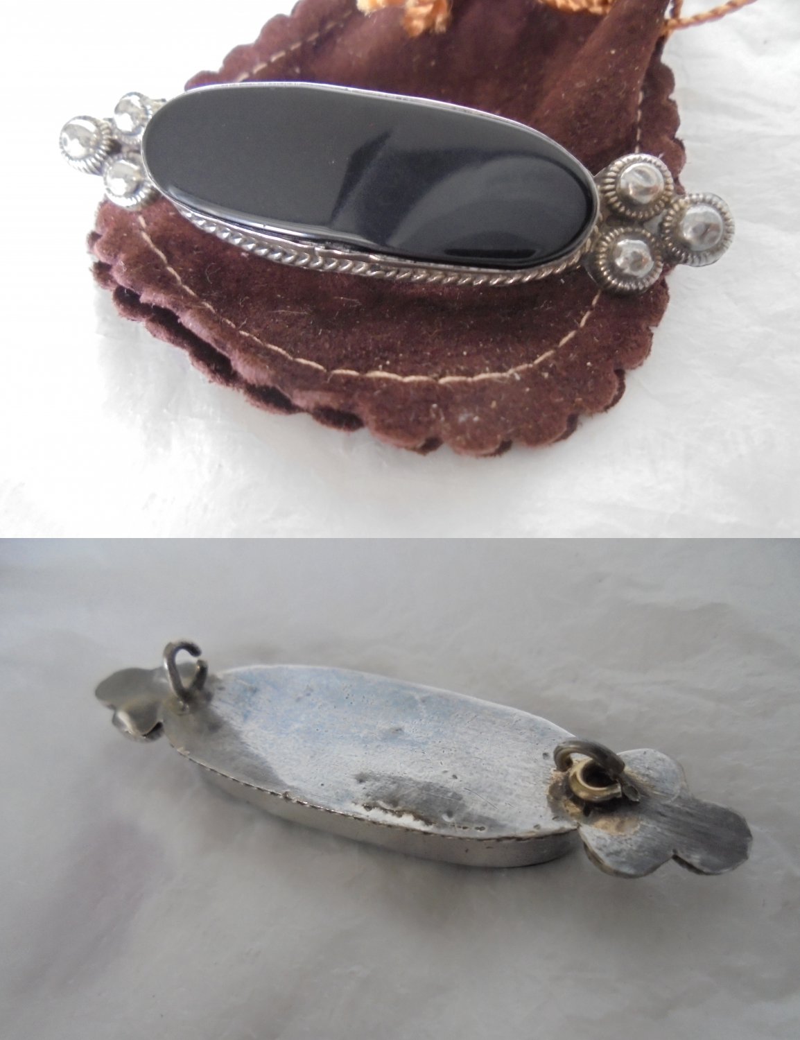 PENDENT CHARM for necklace in Silver Sterling 925 and Black Onyx Original