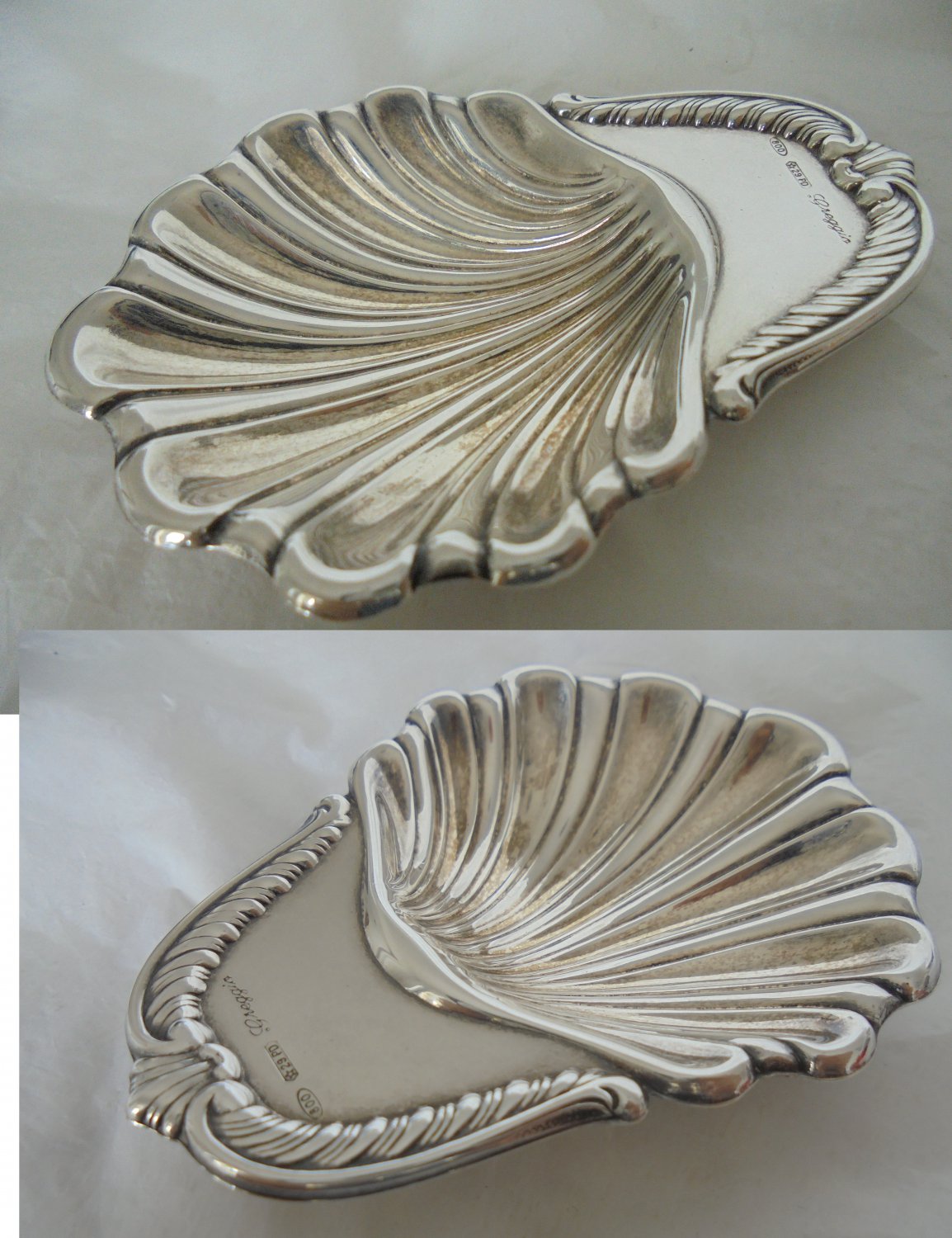 Serving Shell SPOON in STERLING SILVER 925 for caviar or for table display Original