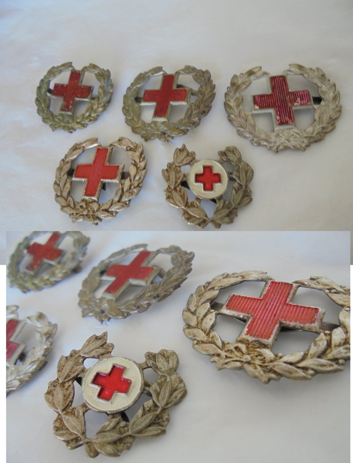 SWISS RED CROSS 5 original pins in metal Switzerland 1950s