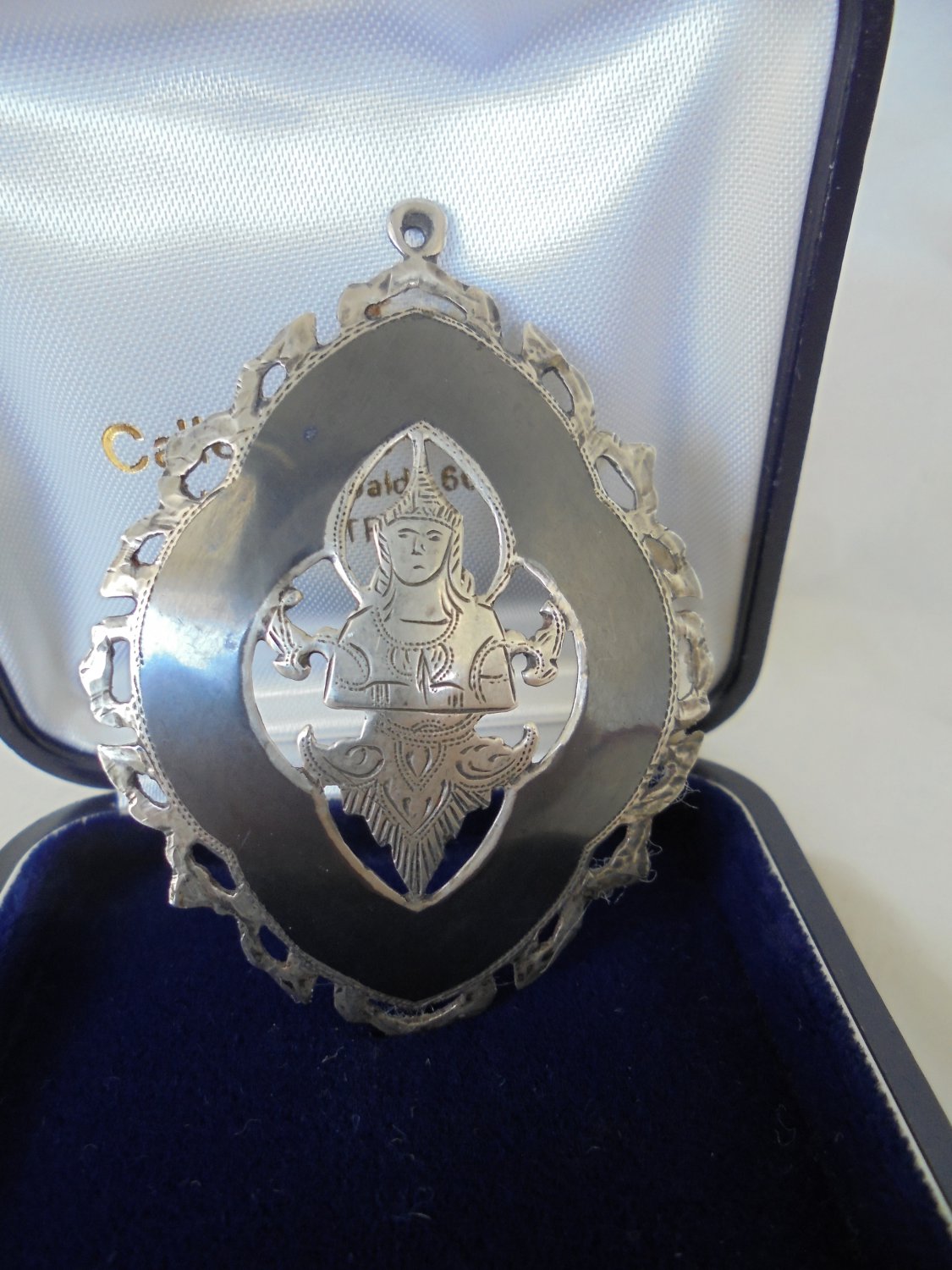 LAKSHMI Pendent medal charm for necklace in STERLING SILVER 925 Original in gift box