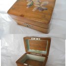 JEWELRY JEWELS BOX in wood and and painted violets Made in Italy Original 1940s
