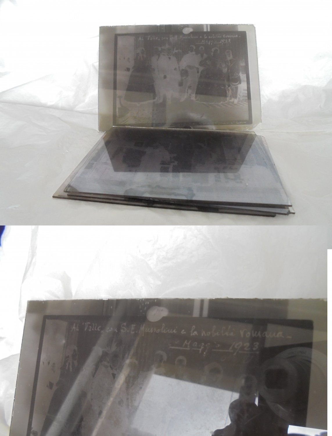 5 Photographic glass plates photos Teatro Valle Roma Italy De Sica 1927