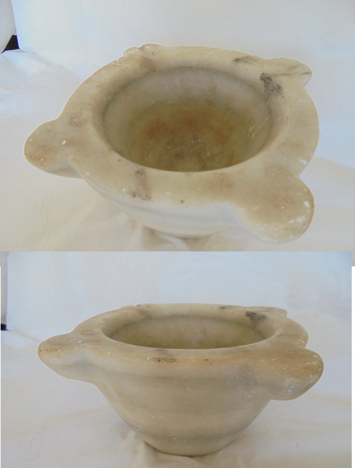 ITALIAN MORTAR in Carrara MARBLE Original 1800s Toscany Italy Mörsel Mortar Mortier
