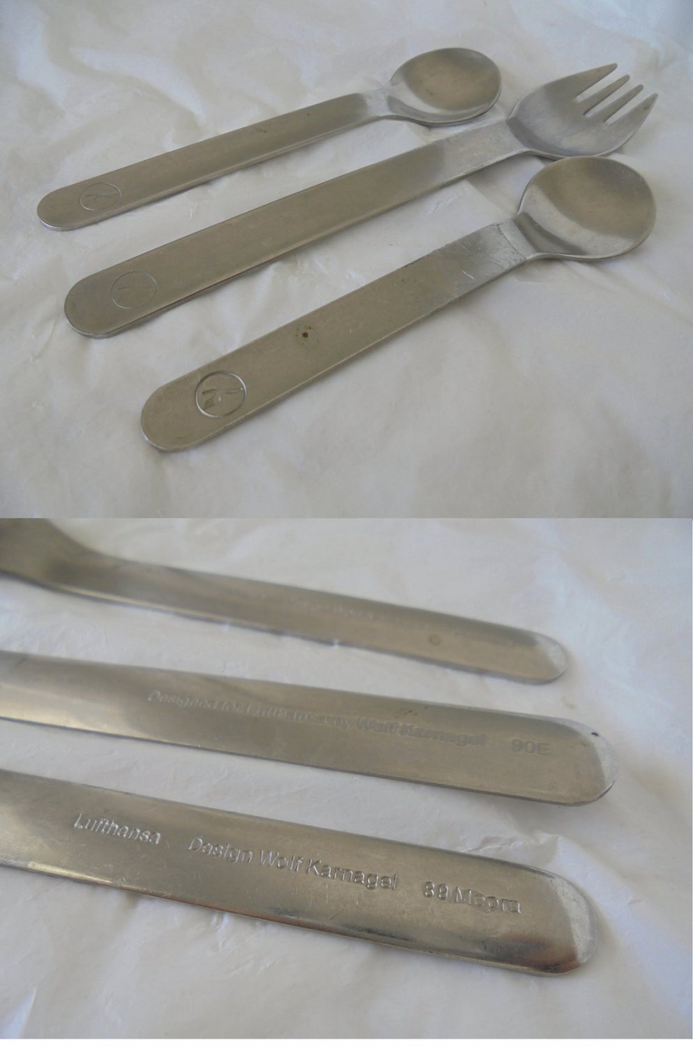 LUFTHANSA AIRWAYS set of 1 fork and 2 spoons Design by Worf KARNAGEL 1960s