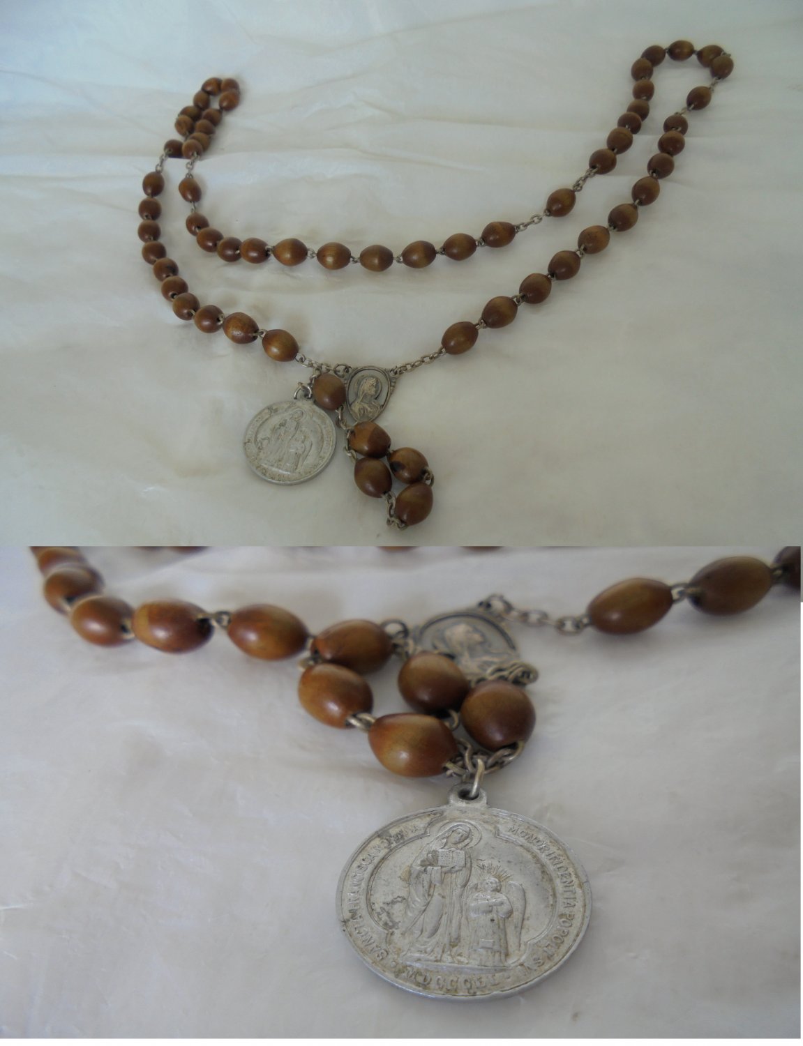 Convent praying Rosary Saint Frances of Rome Made in Italy 1950s