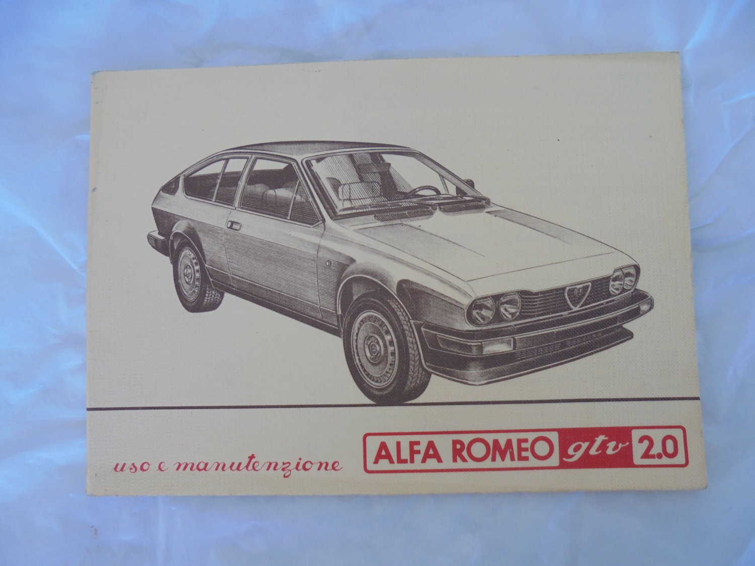 ALFA ROMEO gtv 2.0 manual book uso e manutenzione Original 1980