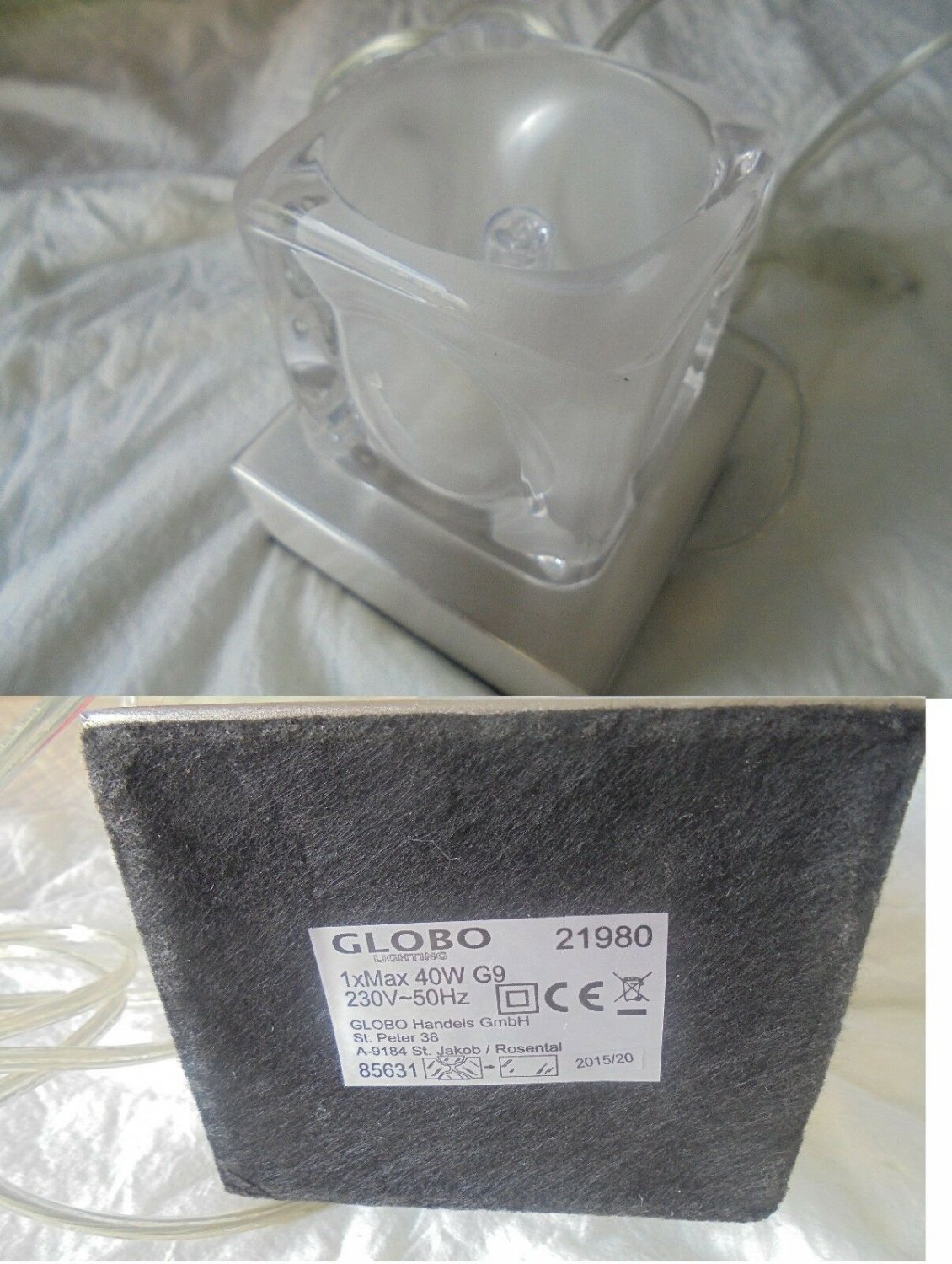 Original table LAMP model NUBUK by GLOBO design Jakob Rosental Austria 1988