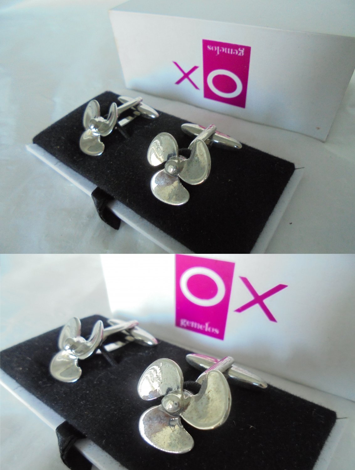 OX GEMELOS CUFFLINKS cuff links Naval Propellers New in gift box Made in Spain