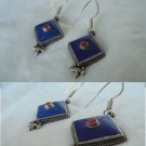 EARRINGS in STERLING SILVER 925 and blue stone Original in gift box