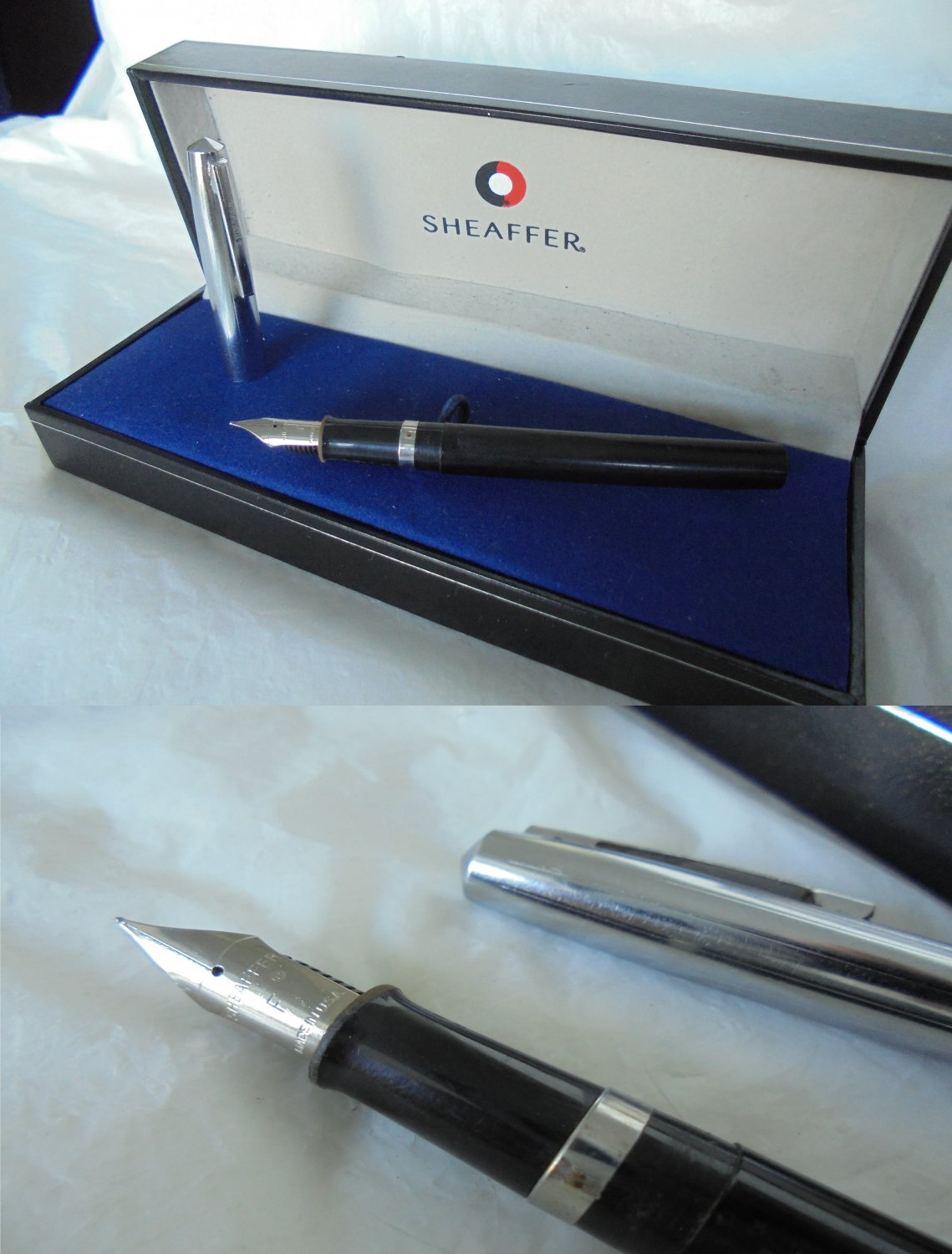 SHEAFFER SCHOOL fountain pen in black color and steel Original in gift box