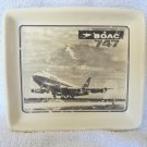 CERAMIC plate ashtray plane BOAC 747 by Campignano Italy 1960s