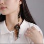 Extra Long Feather Dangle Earrings Tassel Natural Bohemian Jewelry Gift Boho NEW
