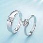 4.7mm cubic zirconia round stone rings for special occasions, Polished 925 silver adjustable bands