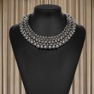 Cocktail necklace with layered translucent rhinestone, Crystal choker collar necklace #34839580