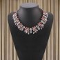 Formal cocktail necklace in nude and pink. Rhinestone crystal collar choker necklace #34857096