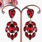 Statement chandelier earrings in ruby red, Rhinestone crystal pretty prom earrings #34843832