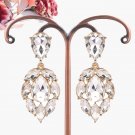 Statement chandelier earrings in clear translucent, Rhinestone crystal big prom earrings #34838995