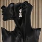 Dangle rhinestone earrings in clear translucent, Goemetric cocktail earrings for formal #34831613