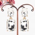 Simple drop earrings in clear translucent, Boho dangle crystal rhinestone wedding earrings #37550138