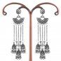 Hollow heart dangle earrings with jhumka crescent moon in silver tone for everyday #37629900
