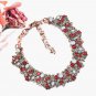 Red white rhinestone wedding necklace, Crystal choker collar necklace for anniversay #37558164