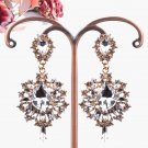 Gold translucent big prom earrings, Starry statement crystal rhinestone pave earrings #39834330