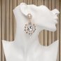 Big chandelier earrings in gold translucent, Crystal rhinestone cocktail earrings #39839416
