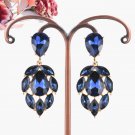 Statement chandelier earrings in royal blue, Rhinestone crystal pretty prom earrings #39842239