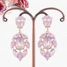 Statement chandelier earrings in pink blush, Rhinestone crystal pretty prom earrings #39842342
