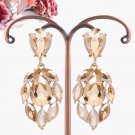 Statement chandelier earrings in gold champagne, Rhinestone crystal big prom earrings #39842414