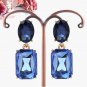 Royal blue pageant costume jewelry earrings with geometric dangle rhinestone for gowns #39859418