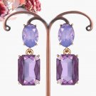 Dangle rhinestone earrings in elegant purple, Goemetric cocktail earrings for formal #34827633