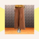 Women's boho wide leg pants, Rust brown casual streetwear trousers | QueenStreet-91