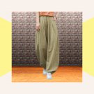 Olive green harem pants for wowen, Ankle cuff trousers, Boho casual streetwear | QueenStreet-91