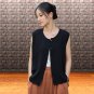 Sunny yellow sleeveless tank top, Bohemian Chinese button front tunic, Casual relaxed summer blouse