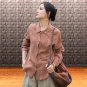 Earthy pink button-up shirt, Casual textured blouse, Everyday chic long sleeve top