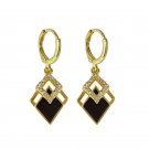 Gold/Black Dangle Pendant Earrings