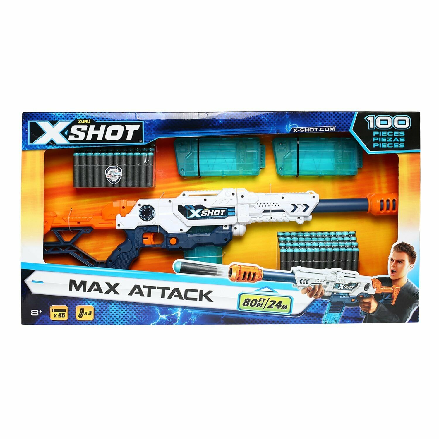 Zuru X shot Max Attack Clip Blaster 100 Piece Set New Dart Clip System