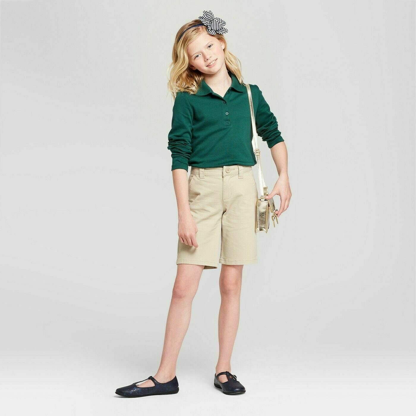Cat & Jack Plus Size Girls' Chino Uniform Bermuda Shorts