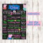 SALE! First Birthday Or Any Age Chalkboard Printable Peppa Pig Boys Or Girls Poster