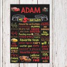 SALE! First Birthday Or Any Age Chalkboard Printable Cars Boy Or Girl Poster