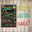 SALE! First Birthday Or Any Age Chalkboard The Little Mermaid Printable Sign Boy Or Girl