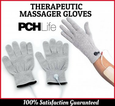 Conductive Therapeutic Pulse Massager Gloves Provide Hand Muscle Stimulation
