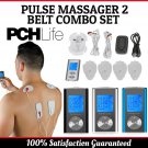Digital Pulse Massager 2 Belt Combo Set Muscle Stimulation System Rechargeable