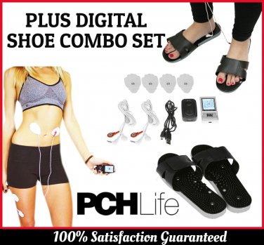 Plus Digital Pulse Massager Shoe Combo Set Relieve Muscle Ache Compact Device