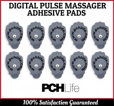 Digital Pulse Massager Adhesive Pad Set of 10 Large Pads Non-slip Reusable