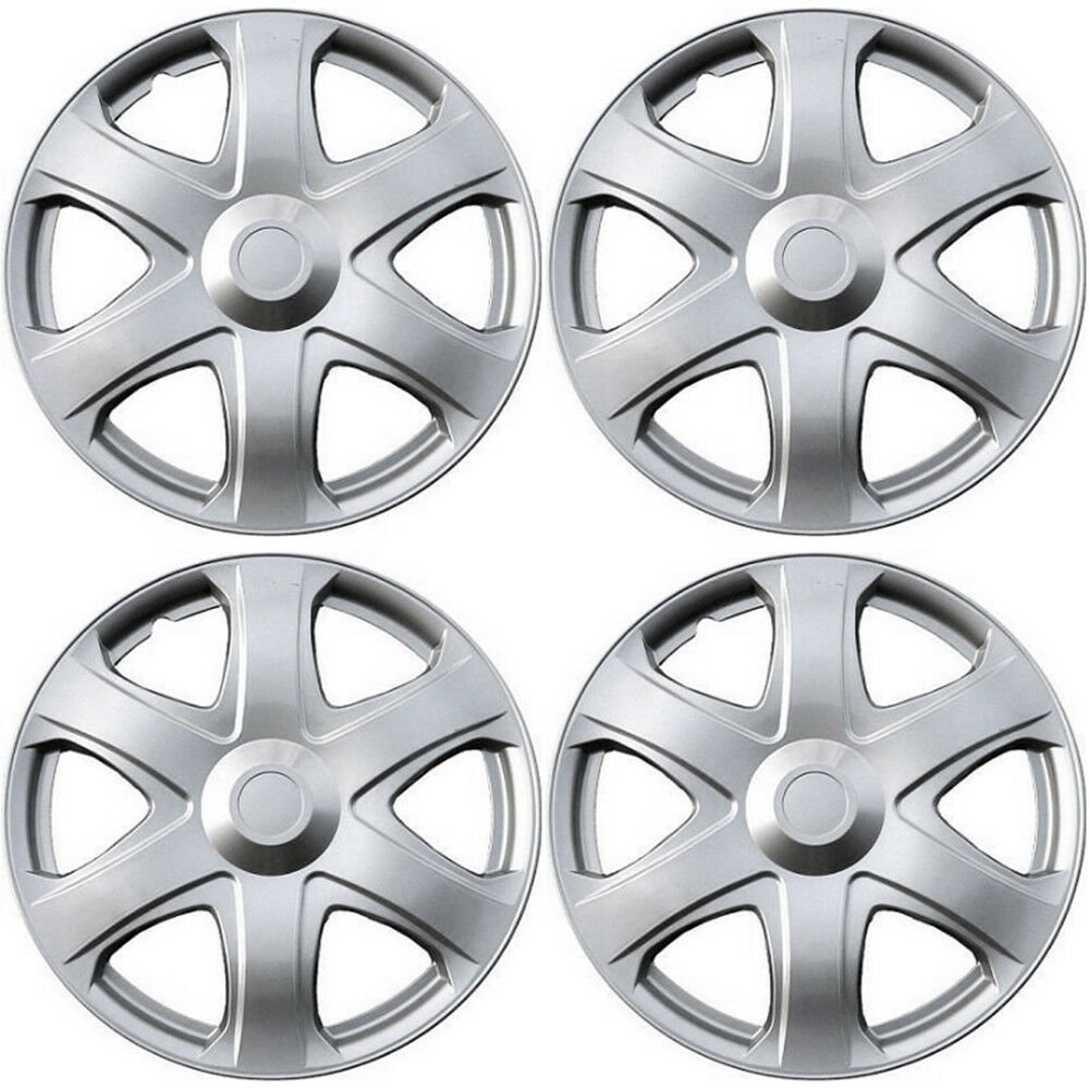 4 Pc Set of 16" Inch Silver Hub Caps Full Lug Skin Rim Cover for OEM Steel Wheel